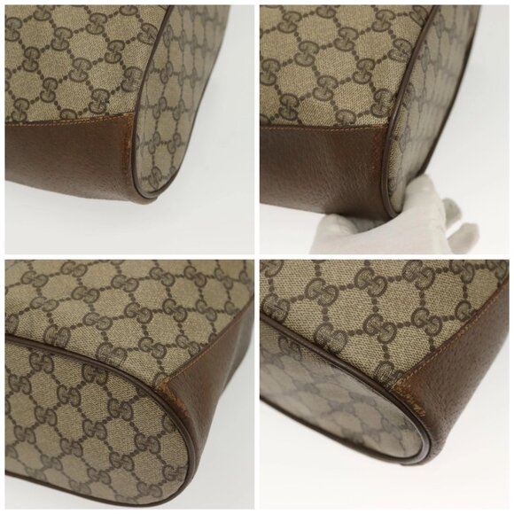 GUCCI GG Supreme Web Sherry Line Bag PVC Beige Gold 72 02 034 Auth 140637 - Picture 15 of 16